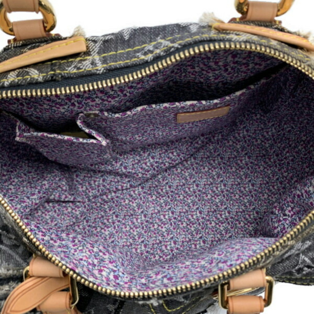 Louis Vuitton Speedy Patchwork Black Handbag Denim - image 2